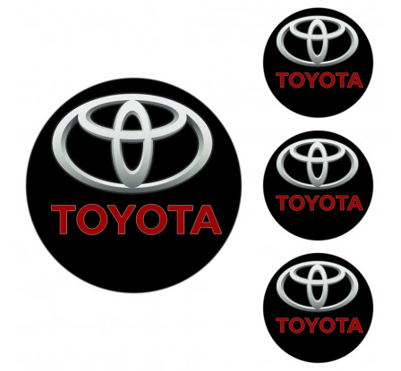 Logo na stredy kolies - živicové 4ks - TOYOTA Čierne 55mm
