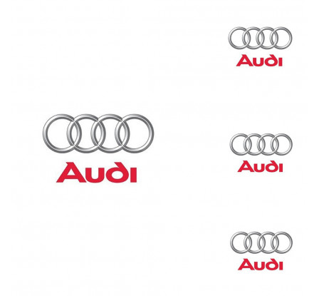 Logo na stredy kolies - živicové 4ks - AUDI Biele 55mm