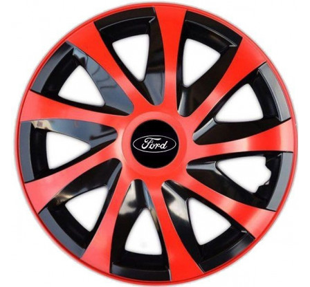 Puklice na auto Ford 15" DRACO duocolor červené