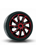 Puklice na auto 17" QUAD Červeno-čierne