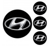 Logo na stredy kolies - živicové 4ks - HYUNDAI Čierne 55mm