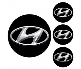 Logo na stredy kolies - živicové 4ks - HYUNDAI Čierne 55mm