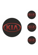 Logo na stredy kolies - živicové 4ks - KIA Čierne 55mm