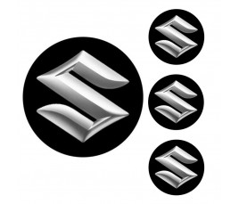 Logo na stredy kolies - živicové 4ks - SUZUKI čierne 55mm