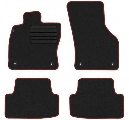 Koberce textilné SEAT LEON III 2012-2019  červený lem