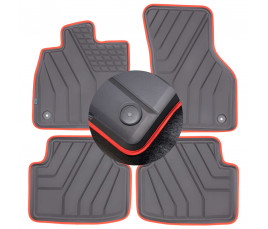 Audi A3 8V 2012- EKO koberce Nubuk červený + červená nitka